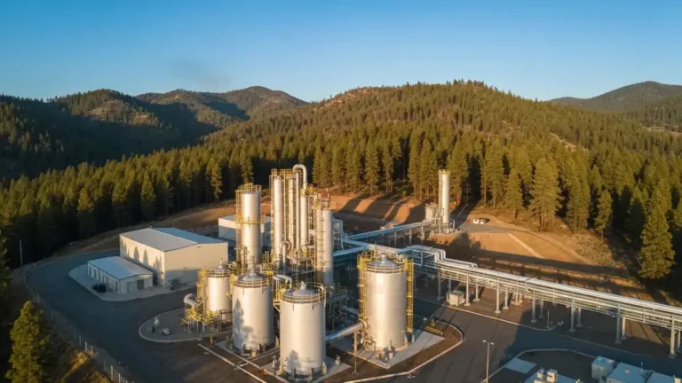 biomass gasification plant converting forest waste to synthetic natural gas, California