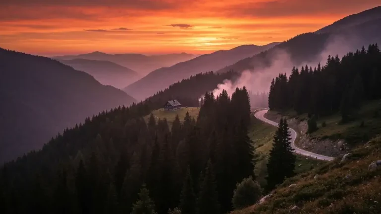 BC wildfires burning on a forested ridge above rural properties under evacuation order