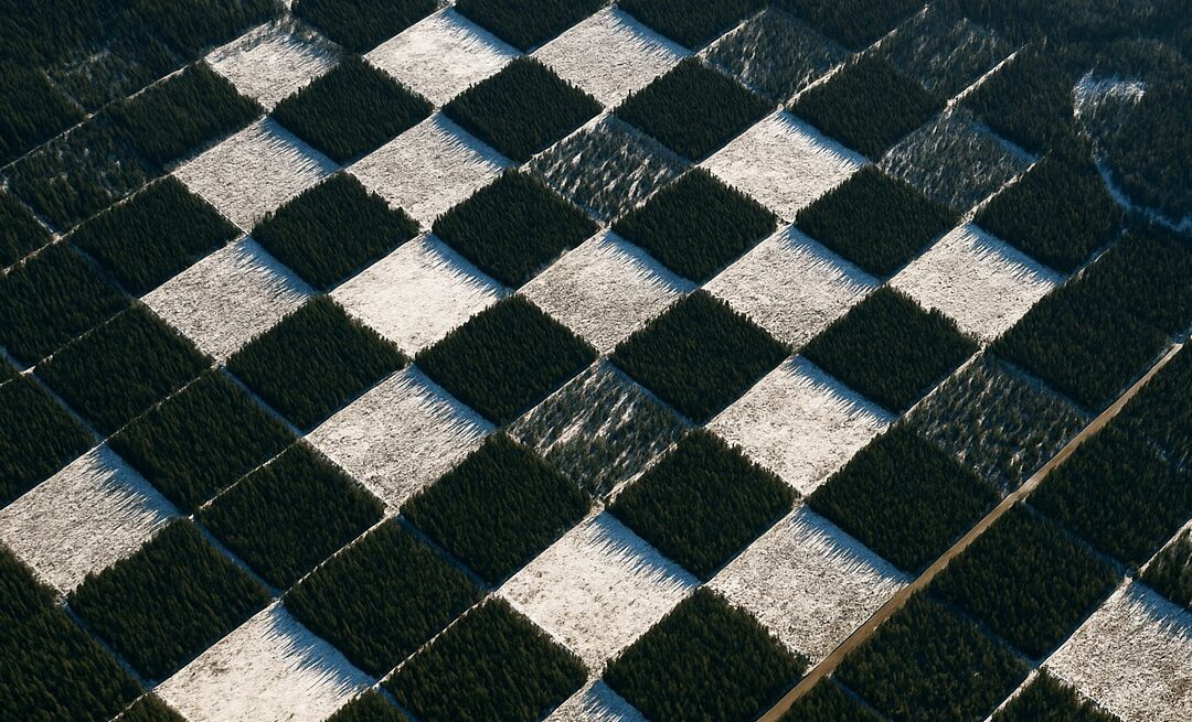Idaho Forest Grid Pattern from Space