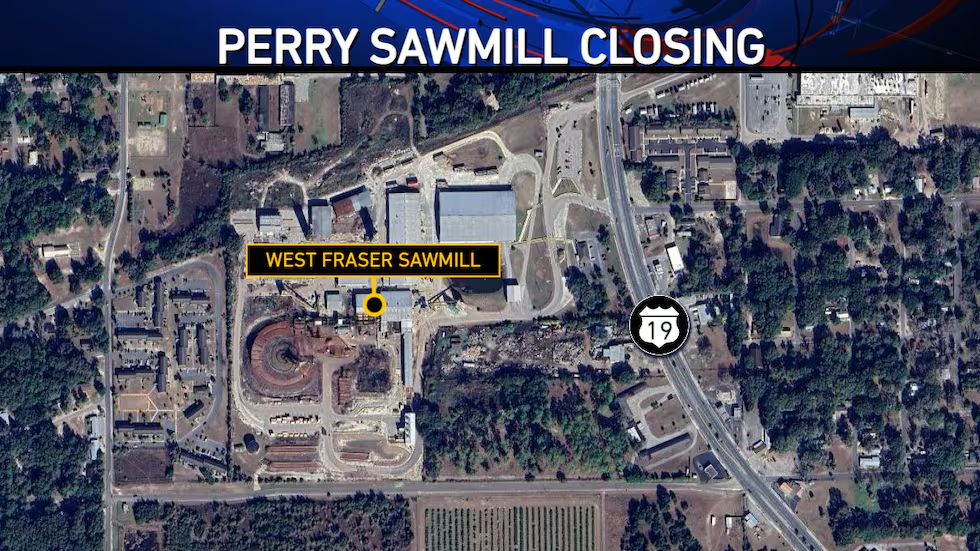 West Fraser Sawmill in Perry, Florida to Permanently Close, Resulting in Job Losses