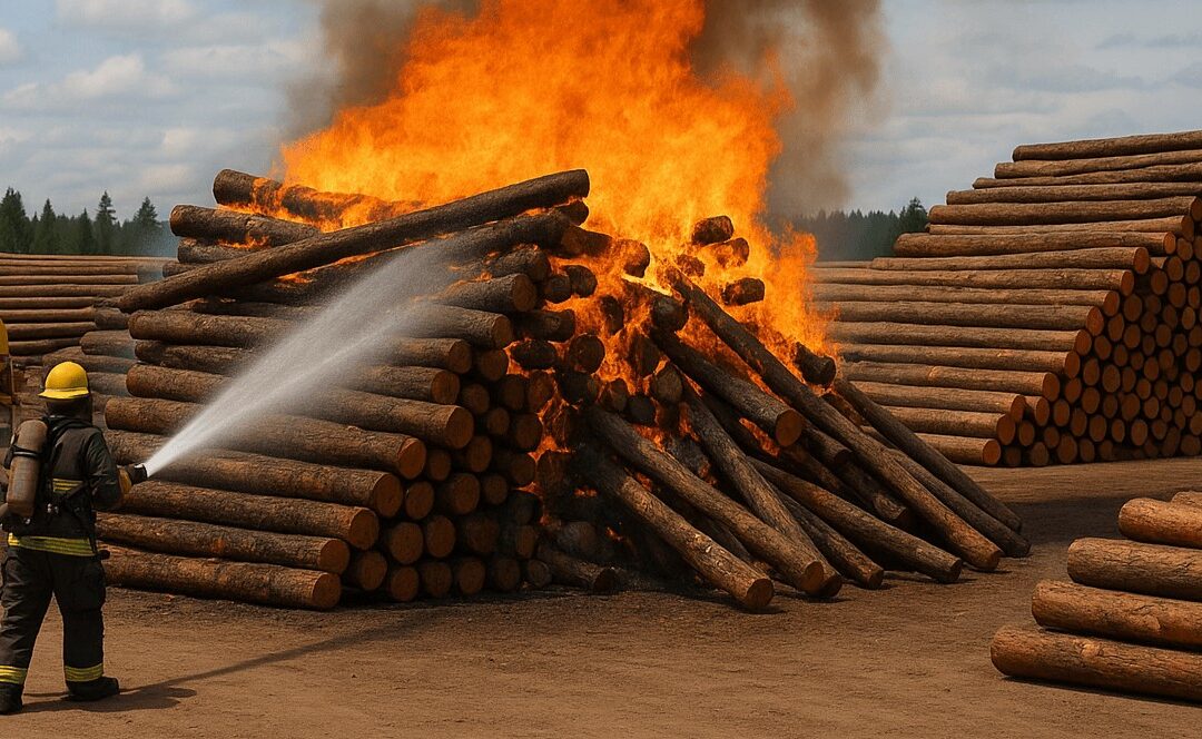 log yard fire